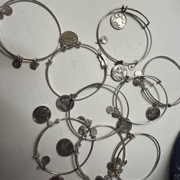 Alex and Ani Jewelry - ALEX & ANI Bundle Silver Charm Bangle Bracelet Set w/ 8 Styles and Designs